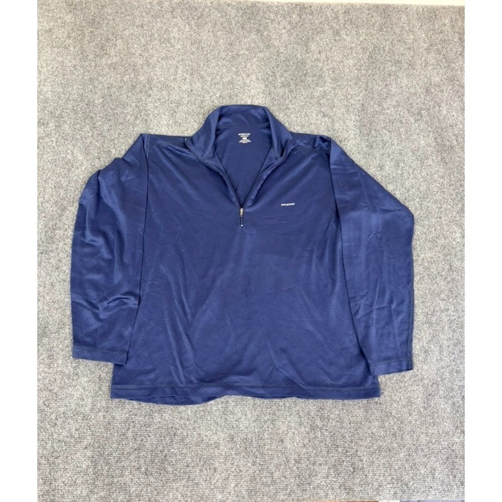 Patagonia Capilene Sweatshirt Mens Blue Quarter Zip Sweater Long Sleeve Size L